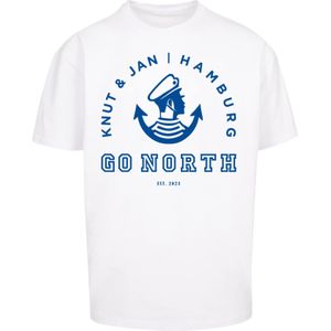 F4NT4STIC Shirt 'Go North Knut & Jan Hamburg Logo Knut & Jan Hamburg'  blauw / wit