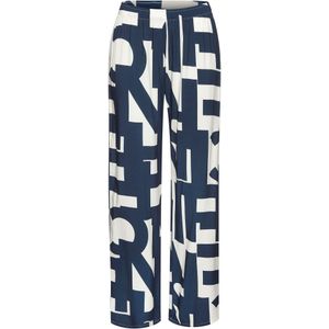 French Connection - Pyjamabroek - Donkerblauw/wit gedessineerd - Geweven Blouse Kwaliteit van Viscose