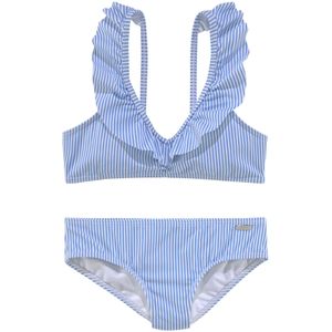 Look - Gestreept - Bralette Bikini - Lichtblauw - Wit - Polyamide