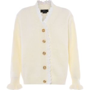 faina Gebreid vest  wolwit