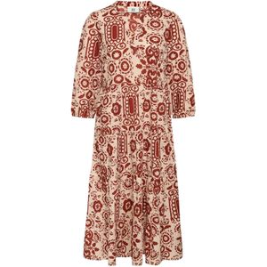 Noa Noa Jurk 'Annie'  beige / roestrood