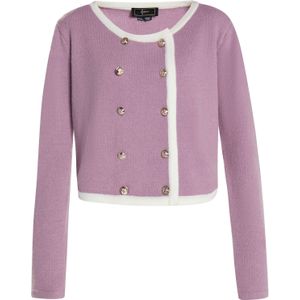 faina Gebreid vest  mauve / wit