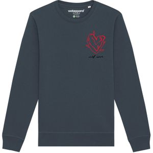 Watapparel Sweatshirt 'Self Love'  antraciet / rood / zwart