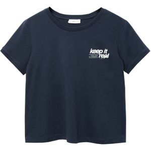 MANGO TEEN Shirt 'Keep'  marine / wit