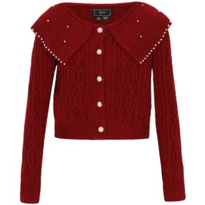 faina Gebreid vest  bourgogne