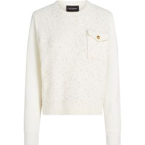 Karl Lagerfeld Trui  lichtbeige / wit
