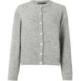 Only - ONLSIMONI - Vest - Medium Grey Melange - Lange Mouwen - Knoopsluiting