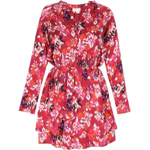 IZIA Blousejurk  fuchsia / robijnrood / zwart / wit