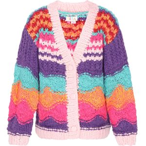 IZIA Gebreid vest 'Fashion Look'  turquoise / lila / pink