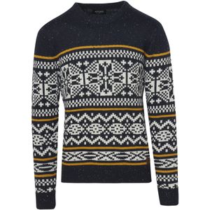 KOROSHI Trui  navy / curry / wit