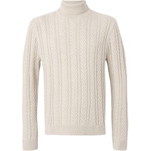 Jack & Jones - JPRBLUSEAN KNIT CABLE ROLL NECK - Coltrui - Silver Lining