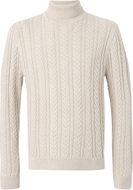 Jack & Jones - JPRBLUSEAN KNIT CABLE ROLL NECK - Coltrui - Silver Lining