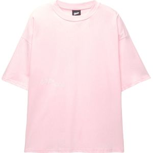 Pull&Bear Shirt 'STWD OFF THE RADAR'  donkerlila / rosa / wit