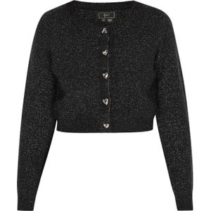 faina Gebreid vest  zwart / wit