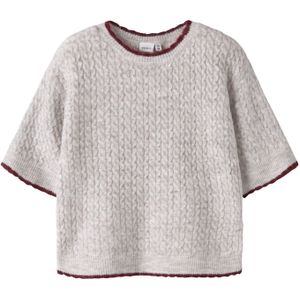 Gebreide Trui - Regular Fit - Ronde Hals - Korte Mouwen - Platgebreid