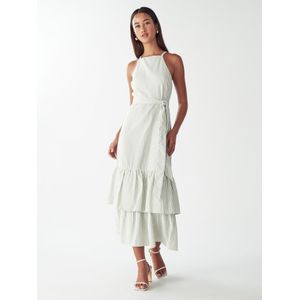 Willa Jurk 'Lou'  olijfgroen / wit