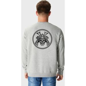 Oldskull Sweatshirt 'Samurai'  lichtgrijs / zwart