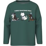 NAME IT Shirt 'NMMVUX'  bruin / donkergroen / wit