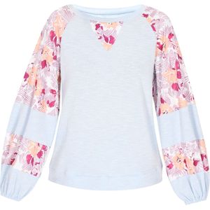 ebeeza Blouse  lichtblauw / mauve / pasteloranje / donkerroze