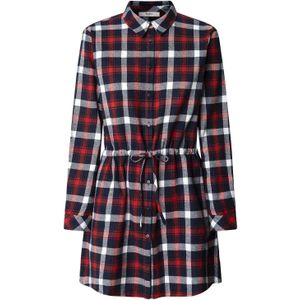 Pepe Jeans - PL9537750 Marina - Jurk - Rood - Katoen - Lange Mouwen