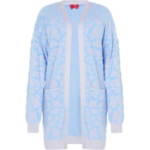 swirly Gebreid vest  blauw / wit