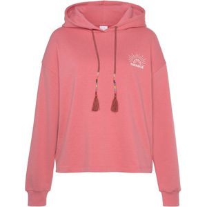 Capuchonsweatshirt - Bruinroze - Katoen - Met Trekkoord