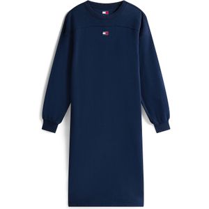 Tommy Jeans - Jurk - Navy - Katoen - Knielengte - Wijde Pasvorm - Lange Mouw