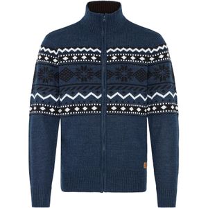 BLEND Gebreid vest 'Nova'  blauw / zwart / wit