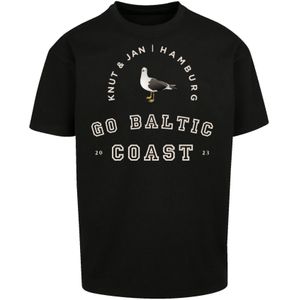 F4NT4STIC Shirt 'Möwe Knut & Jan Hamburg'  zwart / wit