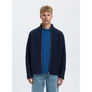 SELECTED HOMME - NEALY - Cardigan - Regular Fit - Effen - Zuivere Wollen Bouclé