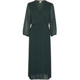 CULTURE - CU Kila - Jurk - Donkergroen - Wikkel-look - 3/4 Lengte