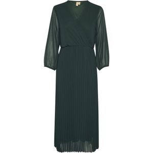 CULTURE - CU Kila - Jurk - Donkergroen - Wikkel-look - 3/4 Lengte