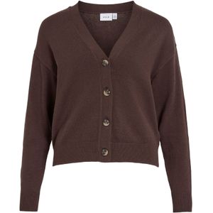VILA Gebreid vest 'VIRIL'  chocoladebruin