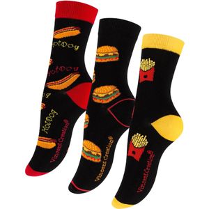 Vincent Creation Sokken 'Fast Food'  geel / oranje / rood / zwart