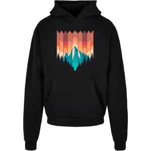F4NT4STIC Sweatshirt 'Berg Sonnenuntergang Geometrisch'  hemelsblauw / mokka / zwart