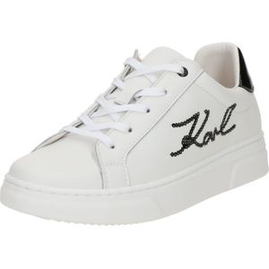 Karl Lagerfeld - Z30982 - Leren Sneakers - Wit - Plat - Veters