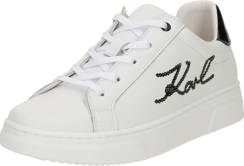 Karl Lagerfeld - Z30982 - Leren Sneakers - Wit - Plat - Veters