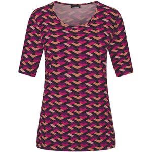 Goldner Shirt  aubergine / perzik / pink