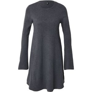 Only - ONLAMALIO LIFE LS ONECK DRESS KNT - Midi-jurk - Donkergrijs melange - Zomerjurk