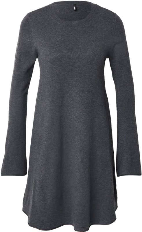 Only - ONLAMALIO LIFE LS ONECK DRESS KNT - Midi-jurk - Donkergrijs melange - Zomerjurk