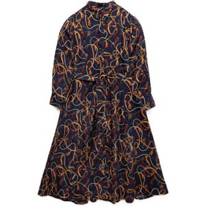 BIG STAR Jurk 'Umi'  marine / oranje