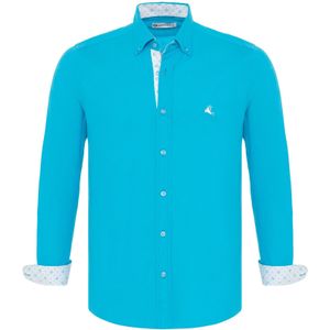 Dandalo Overhemd 'Hike'  cyaan blauw / wit