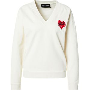 Karl Lagerfeld Sweatshirt 'HEARTS'  knalrood / zwart / wit