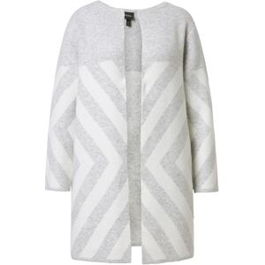 Ulla Popken Gebreid vest  grijs gemêleerd