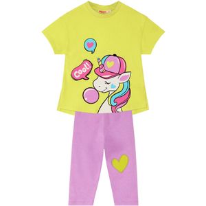 Denokids Trainingspak 'Cool Unicorn'  lichtgroen