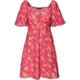 VERO MODA Jurk 'Hia Anea'  beige / lichtgroen / lichtoranje / pitaja roze