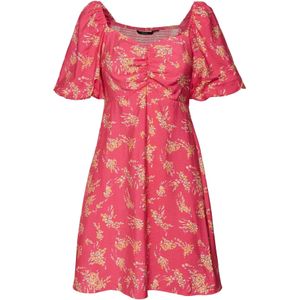 VERO MODA Jurk 'Hia Anea'  beige / lichtgroen / lichtoranje / pitaja roze