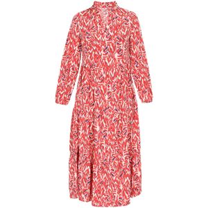 Sidona Jurk  crème / donkerblauw / zalm roze