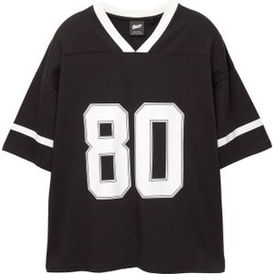 Pull&Bear Shirt 'STWD PREPPY SPORT 03'  zwart / wit