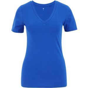 WE Fashion - Dames T-shirt - Kobaltblauw - Slim Fit